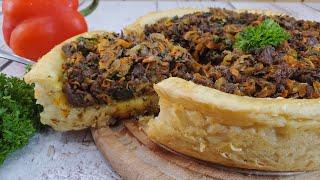 ПИРОГ ИЗ КАРТОФЕЛЬНОГО ТЕСТА С МЯСОМ И ОВОЩАМИ