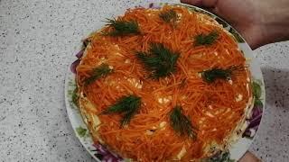 Салат Праздничный с курицей и грибами