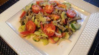 Невероятно вкусный САЛАТ  -   ЗАКУСКА с  говядиной и овощами.Без майонеза!!!