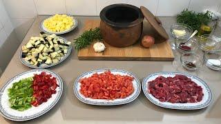 Говядина в горшочке с овощами 