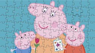 Мама Свинка и Пеппа вместе - собираем пазл для малышей Peppa Pig